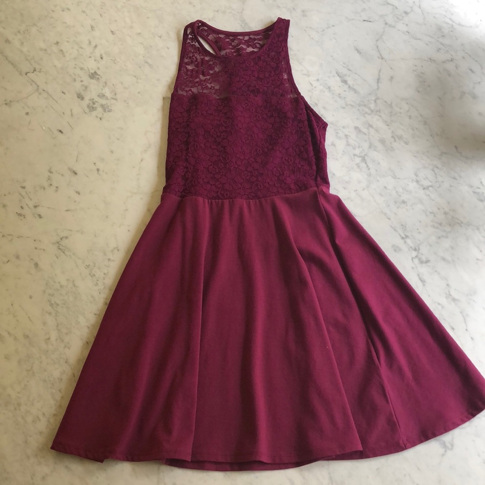 maroon lace dress